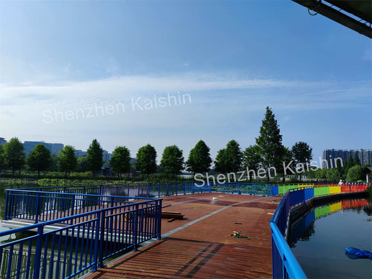 Durable Floating Dock Bridge Marina Pontoon Walkway With Wood Decking