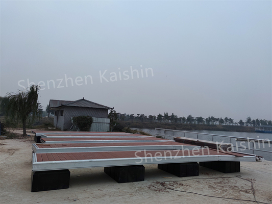 Cầu phao nổi nhôm bền bỉ Cầu phao nổi trên biển với sàn và phao